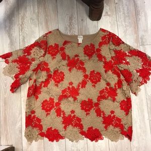 CHICOS CROCHET TOP